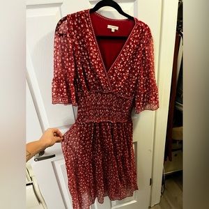 Red floral Max Studio dress size medium